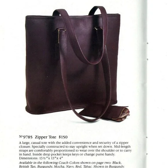 Vintage Coach Zipper Tote Navy Leather No. 9785 Made in NYC - Picture 14 of 14